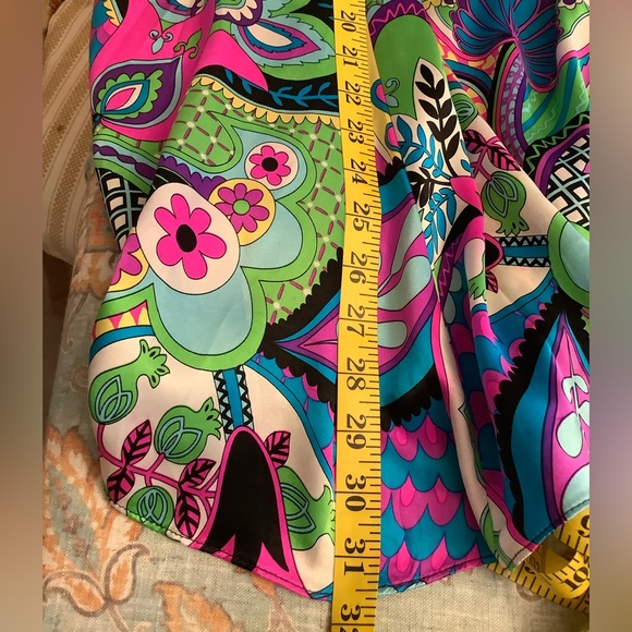 BOSTON PROPER VINTAGE Y2K NEON SILK FLORAL HALTER DRESS. MADE IN THE U.S… - Picture 12 of 12